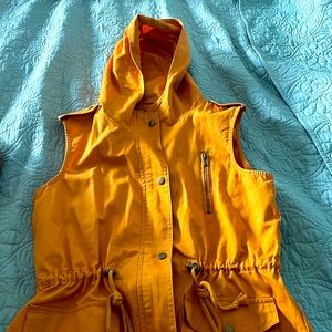 Zenana Outfitters mustard yellow long vest.